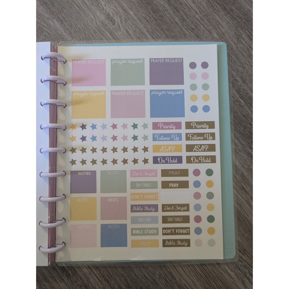 New Happy Planner Notes Disc Bound Notebook Seize The Day Undated Stickers - Picture 9 of 13